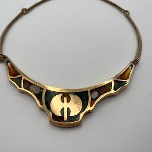 VINTAGE Egyptian Tribal Brass collar necklace